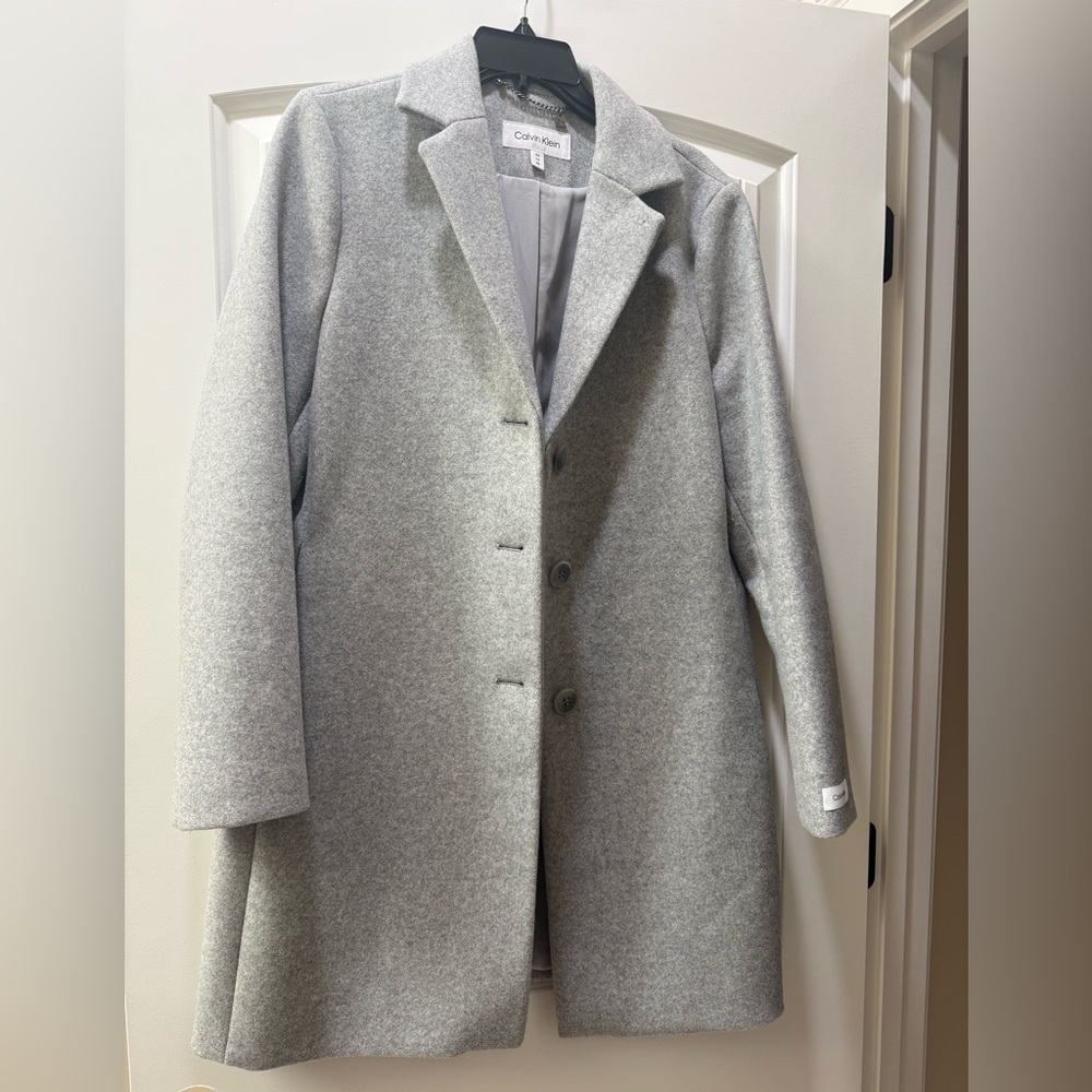 Calvin Klein Women's Light Gray Trench Coat